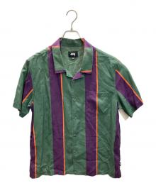 stussy（ステューシー）の古着「Big Stripe shirt」｜グリーン