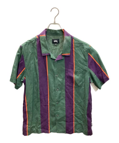 stussy（ステューシー）stussy (ステューシー) Big Stripe shirt グリーン サイズ:SIZE Lの古着・服飾アイテム