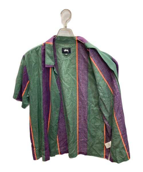 stussy（ステューシー）stussy (ステューシー) Big Stripe shirt グリーン サイズ:SIZE Lの古着・服飾アイテム