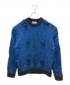 taupeトープ）の古着「LACE ARAN CREW-NECK KNIT」｜ブルー