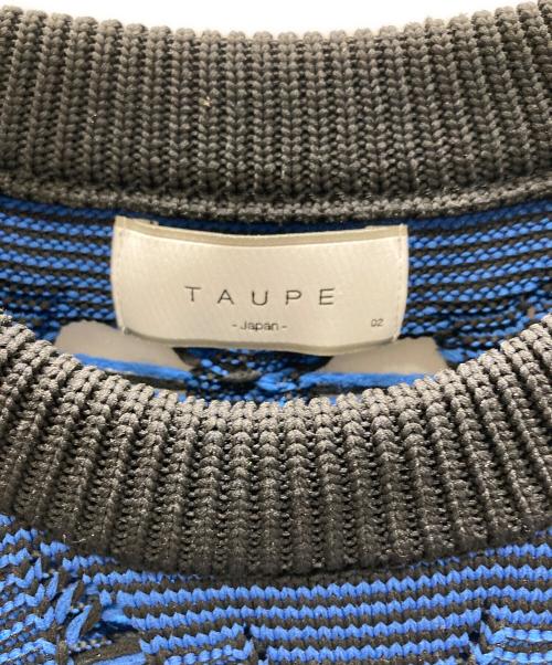 taupe（トープ）taupe (トープ) LACE ARAN CREW-NECK KNIT ブルー サイズ:SIZE 2の古着・服飾アイテム