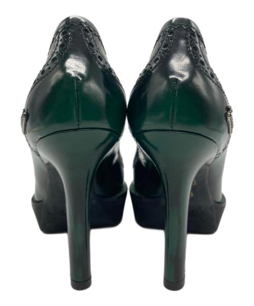 GUCCI（グッチ）GUCCI (グッチ) ウィングチップ ハイヒールパンプス グリーン サイズ:34 1/2の古着・服飾アイテム