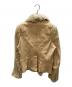 ANN DEMEULEMEESTER (アンドゥムルメステール) ファー切替レザージャケット ベージュ サイズ:42：17000円