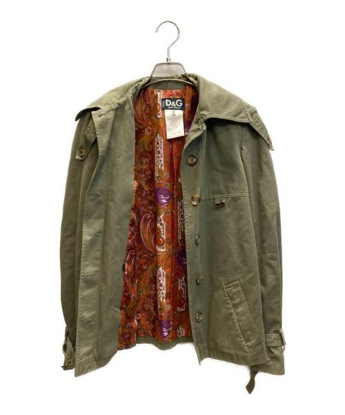 DOLCE & GABBANA（ドルチェ＆ガッバーナ）DOLCE & GABBANA (ドルチェ＆ガッバーナ) ミリタリージャケット オリーブ サイズ:SIZE 38の古着・服飾アイテム