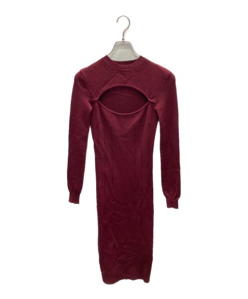 ALEXANDER McQUEEN（アレキサンダーマックイーン）ALEXANDER McQUEEN (アレキサンダーマックイーン) ニットワンピース レッド サイズ:SIZE XSの古着・服飾アイテム