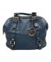MICHAEL KORS（マイケル・コース）の古着「Bedford Belted Medium Leather Satchel」｜ネイビー