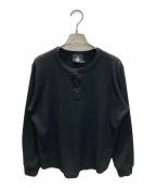 ROKKAN O.Cロッカン オーシー）の古着「バックプリントヘンリーネックカットソー」｜ブラック