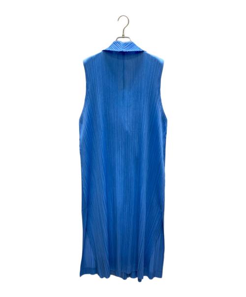 PLEATS PLEASE（プリーツプリーズ）PLEATS PLEASE (プリーツプリーズ) プリーツロングベスト ブルー サイズ:SIZE 3の古着・服飾アイテム