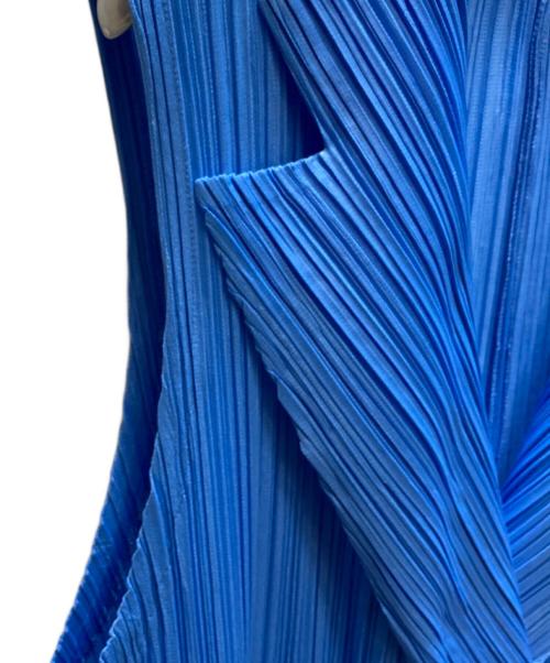 PLEATS PLEASE（プリーツプリーズ）PLEATS PLEASE (プリーツプリーズ) プリーツロングベスト ブルー サイズ:SIZE 3の古着・服飾アイテム