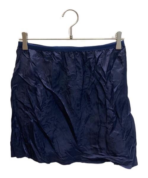 sacai（サカイ）sacai (サカイ) Pleat Wrap Skirt-Tweed ネイビー×ブラウン サイズ:1の古着・服飾アイテム