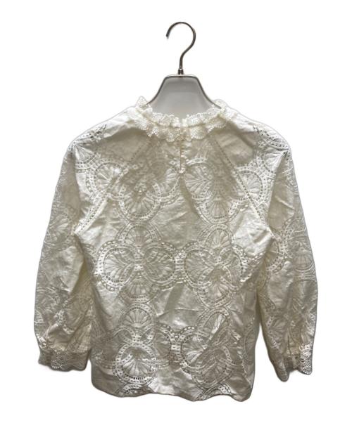 SEZANE（セザンヌ）SEZANE (セザンヌ) レースブラウス アイボリー サイズ:SIZE 36の古着・服飾アイテム