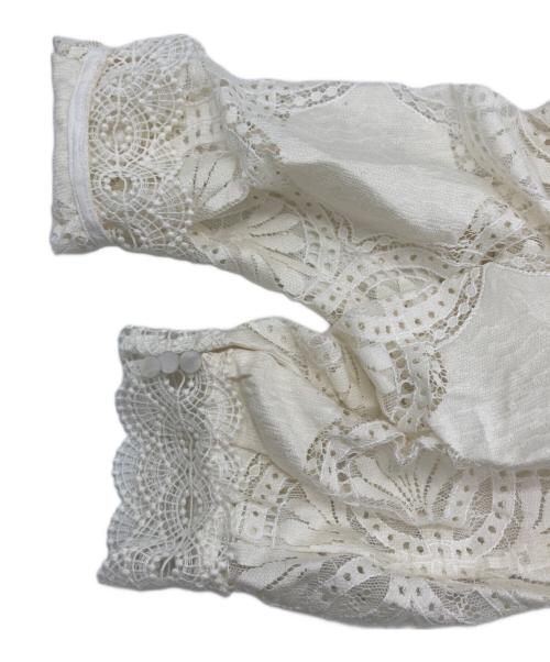 SEZANE（セザンヌ）SEZANE (セザンヌ) レースブラウス アイボリー サイズ:SIZE 36の古着・服飾アイテム