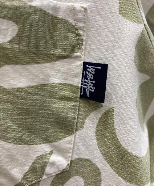 stussy（ステューシー）stussy (ステューシー) プルオーバーアロハシャツ カーキ×ベージュ サイズ:Lの古着・服飾アイテム