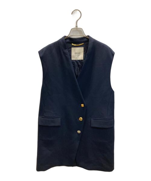 journal standard L'essage（ジャーナルスタンダード レサージュ）journal standard L'essage (ジャーナルスタンダード レサージュ) ジレオーナメントボタンノーカラーベスト ブラック サイズ:不明の古着・服飾アイテム