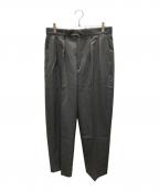 STEVEN ALANスティーブンアラン）の古着「ウール オックスフォード イン ツープリーツ ドレス トラウザーズ」｜グレー