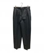 STEVEN ALANスティーブンアラン）の古着「ウール オックスフォード イン ツープリーツ ドレス トラウザーズ」｜ブラック