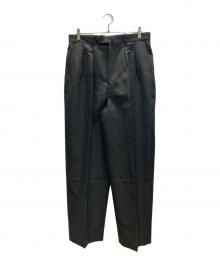 STEVEN ALAN（スティーブンアラン）の古着「ウール オックスフォード イン ツープリーツ ドレス トラウザーズ」｜ブラック