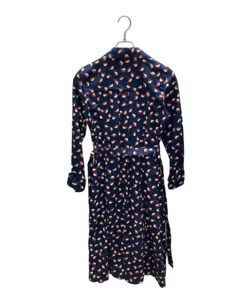 People Tree（ピープルツリー）People Tree (ピープルツリー) V&A 総柄ワンピース ネイビー サイズ:SIZE 8の古着・服飾アイテム