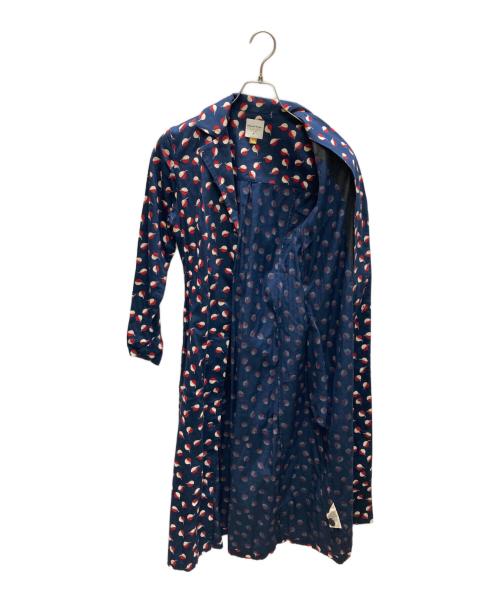 People Tree（ピープルツリー）People Tree (ピープルツリー) V&A 総柄ワンピース ネイビー サイズ:SIZE 8の古着・服飾アイテム