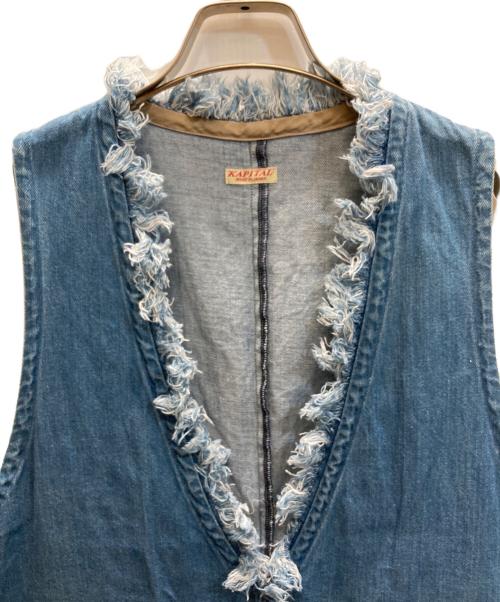 KAPITAL（キャピタル）KAPITAL (キャピタル) フリンジデニムノースリーブワンピース インディゴ サイズ:SIZE 1の古着・服飾アイテム