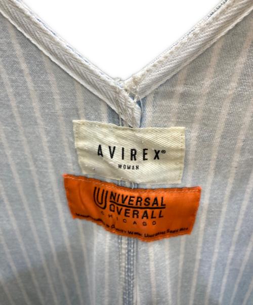 UNIVERSAL OVERALL（ユニバーサルオーバーオール）UNIVERSAL OVERALL (ユニバーサルオーバーオール) AVIREX (アヴィレックス) ストライプオーバーオール ブルー サイズ:Sの古着・服飾アイテム