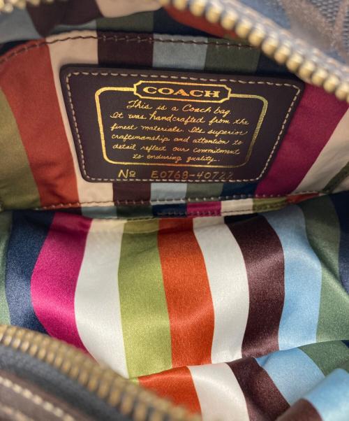 COACH（コーチ）COACH (コーチ) シグネチャー ミニ ハンドバッグ ブラウンの古着・服飾アイテム