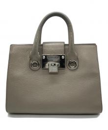 JIMMY CHOO（ジミーチュウ）の古着「RILEY ライリー レザー2wayバッグ」｜ベージュ