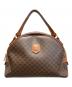 CELINE（セリーヌ）の古着「マカダム柄 ハーフムーン ハンドバッグ」｜ブラウン