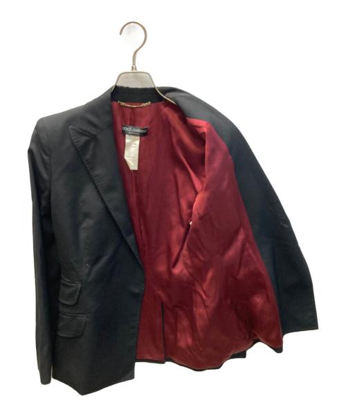 DOLCE & GABBANA（ドルチェ＆ガッバーナ）DOLCE & GABBANA (ドルチェ＆ガッバーナ) ピークドラペルテーラードジャケット ブラック サイズ:SIZE Sの古着・服飾アイテム