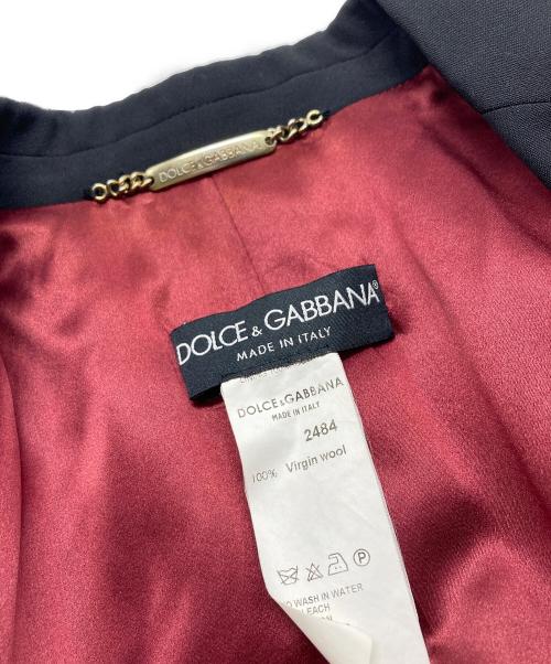 DOLCE & GABBANA（ドルチェ＆ガッバーナ）DOLCE & GABBANA (ドルチェ＆ガッバーナ) ピークドラペルテーラードジャケット ブラック サイズ:SIZE Sの古着・服飾アイテム