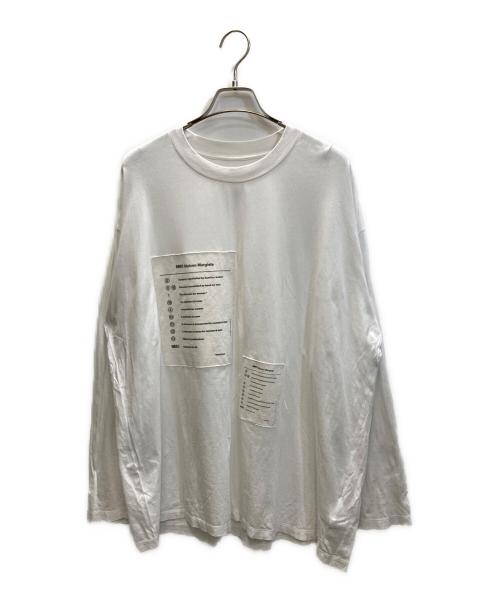 MM6 Maison Margiela（エムエムシックスメゾンマルジェラ）MM6 Maison Margiela (エムエムシックスメゾンマルジェラ) ロゴパッチカットソー ホワイト サイズ:SIZE Lの古着・服飾アイテム