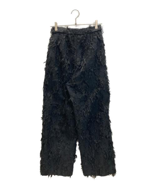 MAISON SPECIAL（メゾンスペシャル）MAISON SPECIAL (メゾンスペシャル) Cut Fringe Jacquard Pants ブラック サイズ:36の古着・服飾アイテム