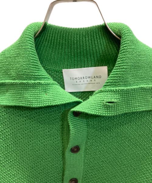 TOMORROW LAND tricot（トゥモローランド トリコ）TOMORROW LAND tricot (トゥモローランド トリコ) ギマコットンニット スタンドカラープルオーバー グリーン サイズ:SIZE Mの古着・服飾アイテム