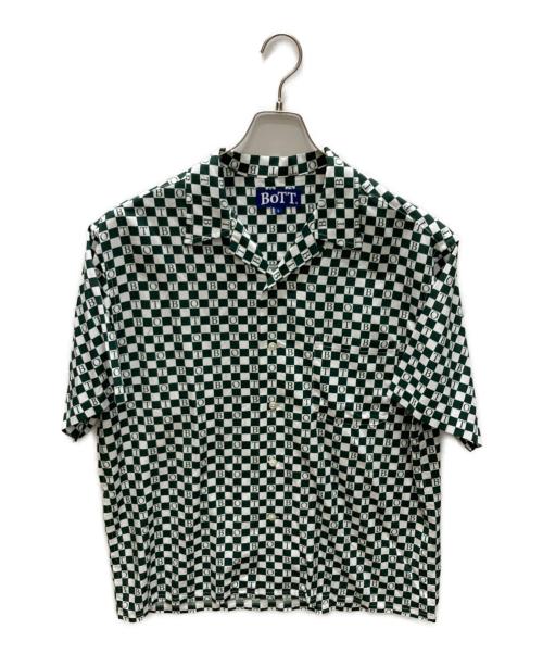 BoTT（ボット）BoTT (ボット) Checkerboard S/SL Shirt グリーン×ホワイト サイズ:Ｌの古着・服飾アイテム