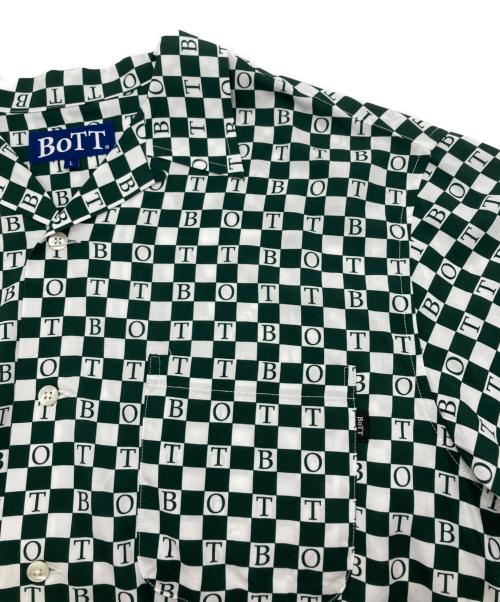 BoTT（ボット）BoTT (ボット) Checkerboard S/SL Shirt グリーン×ホワイト サイズ:Ｌの古着・服飾アイテム