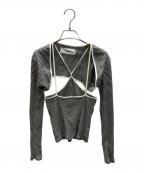 JANE SMITHジェーンスミス）の古着「CUT L/S カットソー」｜ブラック×ホワイト