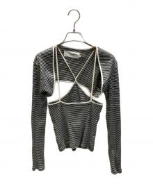 JANE SMITH（ジェーンスミス）の古着「CUT L/S カットソー」｜ブラック×ホワイト