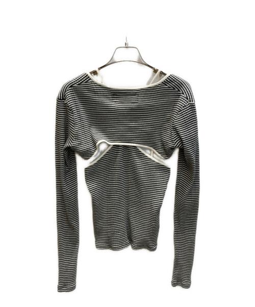 JANE SMITH（ジェーンスミス）JANE SMITH (ジェーンスミス) CUT L/S カットソー ブラック×ホワイト サイズ:SIZE Mの古着・服飾アイテム