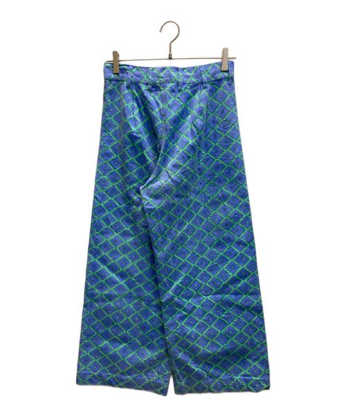 SZ Blockprints（エスゼットブロックプリント）SZ Blockprints (エスゼットブロックプリント) DISCO PANT GEO ブルー×グリーン サイズ:SIZE Sの古着・服飾アイテム