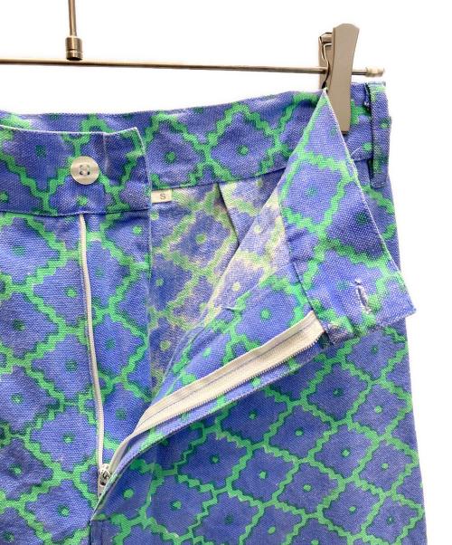 SZ Blockprints（エスゼットブロックプリント）SZ Blockprints (エスゼットブロックプリント) DISCO PANT GEO ブルー×グリーン サイズ:SIZE Sの古着・服飾アイテム