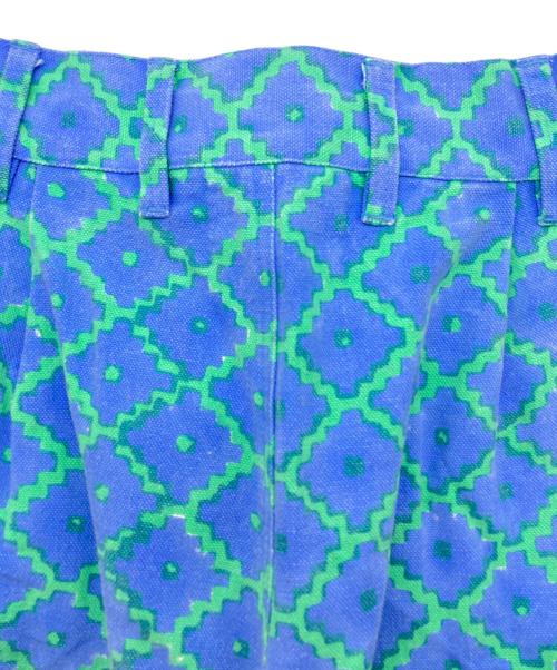 SZ Blockprints（エスゼットブロックプリント）SZ Blockprints (エスゼットブロックプリント) DISCO PANT GEO ブルー×グリーン サイズ:SIZE Sの古着・服飾アイテム