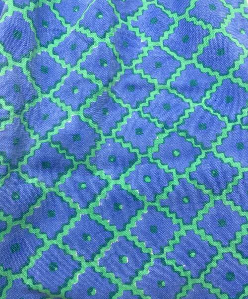 SZ Blockprints（エスゼットブロックプリント）SZ Blockprints (エスゼットブロックプリント) DISCO PANT GEO ブルー×グリーン サイズ:SIZE Sの古着・服飾アイテム