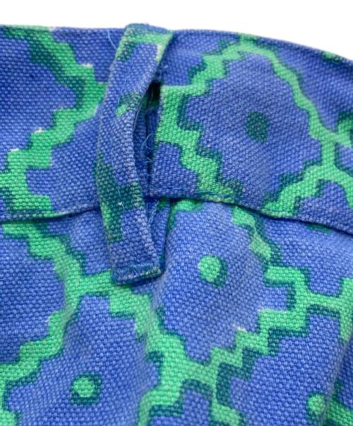 SZ Blockprints（エスゼットブロックプリント）SZ Blockprints (エスゼットブロックプリント) DISCO PANT GEO ブルー×グリーン サイズ:SIZE Sの古着・服飾アイテム