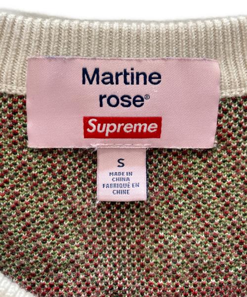 SUPREME（シュプリーム）SUPREME (シュプリーム) MARTINE ROSE (マーティン・ローズ) Sweater Natural ニット ベージュ×グリーン サイズ:Sの古着・服飾アイテム