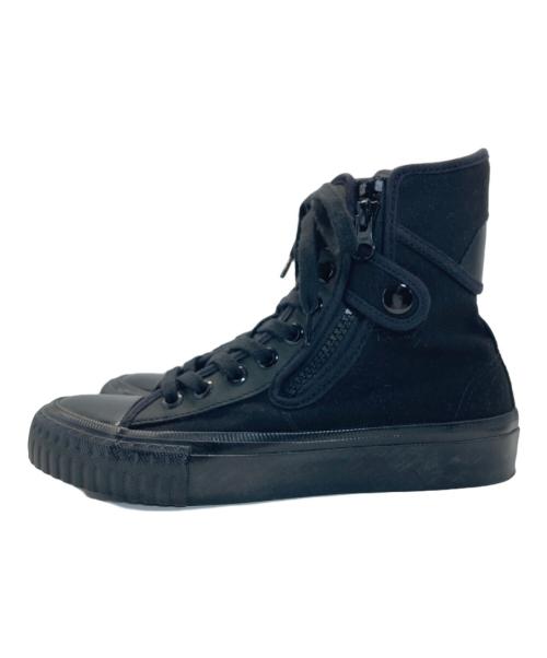 REGULATION Yohji Yamamoto（レギュレーションヨウジヤマモト）REGULATION Yohji Yamamoto (レギュレーションヨウジヤマモト) ハイカットキャンバススニーカー ブラック サイズ:SIZE 2の古着・服飾アイテム