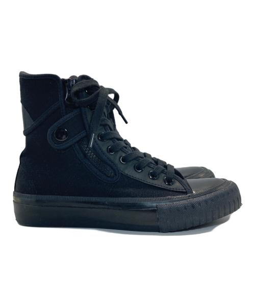REGULATION Yohji Yamamoto（レギュレーションヨウジヤマモト）REGULATION Yohji Yamamoto (レギュレーションヨウジヤマモト) ハイカットキャンバススニーカー ブラック サイズ:SIZE 2の古着・服飾アイテム