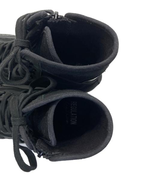 REGULATION Yohji Yamamoto（レギュレーションヨウジヤマモト）REGULATION Yohji Yamamoto (レギュレーションヨウジヤマモト) ハイカットキャンバススニーカー ブラック サイズ:SIZE 2の古着・服飾アイテム