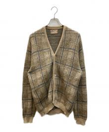 Brentwood（ブレントウッド）の古着「アルパカ混チェックカーディガン」｜ベージュ