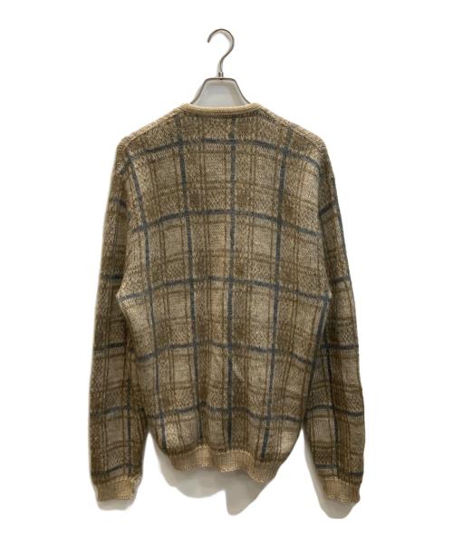 Brentwood（ブレントウッド）Brentwood (ブレントウッド) アルパカ混チェックカーディガン ベージュ サイズ:Lの古着・服飾アイテム