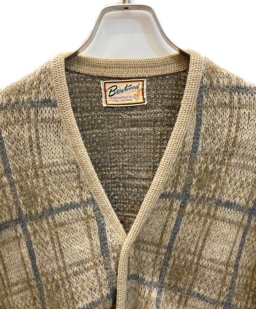 Brentwood（ブレントウッド）Brentwood (ブレントウッド) アルパカ混チェックカーディガン ベージュ サイズ:Lの古着・服飾アイテム